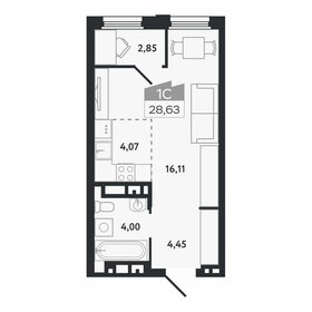 Квартира 28,6 м², студия - изображение 1