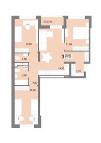 Квартира 77,1 м², 3-комнатная - изображение 1
