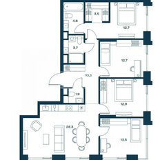 Квартира 107,2 м², 4-комнатная - изображение 2
