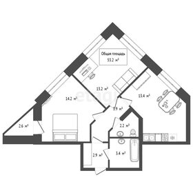 Квартира 53,2 м², 2-комнатная - изображение 1