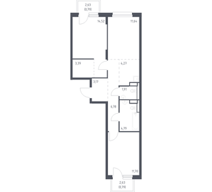 Квартира 63,8 м², 2-комнатная - изображение 1