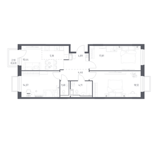 Квартира 81,4 м², 3-комнатная - изображение 1
