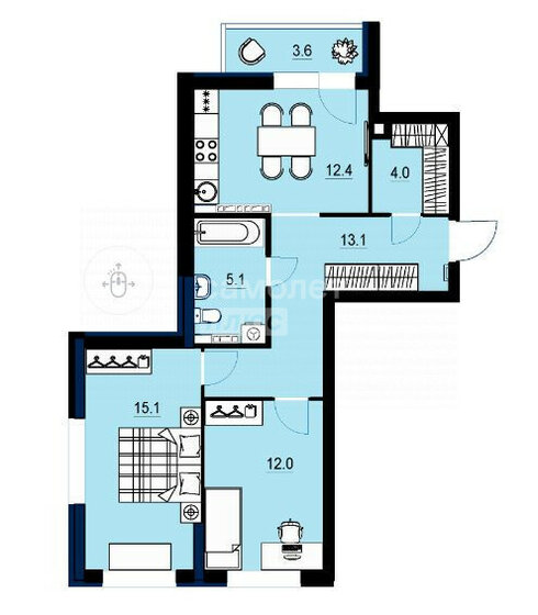 60 м², 2-комнатная квартира 7 150 000 ₽ - изображение 44