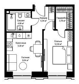 Квартира 40,6 м², 1-комнатная - изображение 2