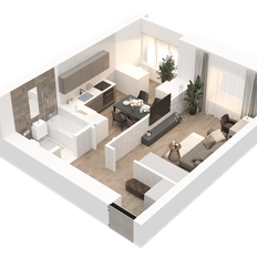 Квартира 34,7 м², 1-комнатная - изображение 2