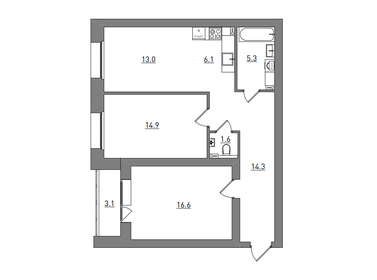 Квартира 74,9 м², 3-комнатная - изображение 2