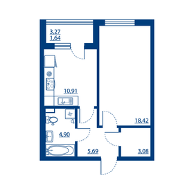Квартира 44,6 м², 1-комнатная - изображение 1