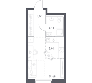 Квартира 29,8 м², студия - изображение 1