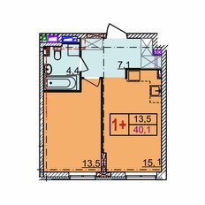 Квартира 40,1 м², 1-комнатная - изображение 3