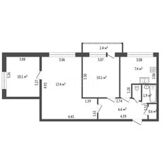 Квартира 55 м², 3-комнатная - изображение 1