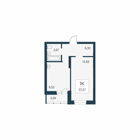 Квартира 37,3 м², 1-комнатная - изображение 1