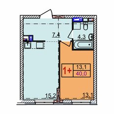Квартира 40 м², 1-комнатная - изображение 2