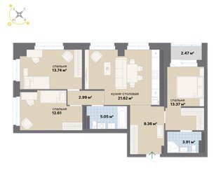Квартира 85,1 м², 3-комнатная - изображение 1