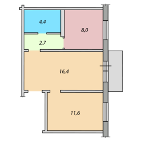 Квартира 44,1 м², 2-комнатная - изображение 2