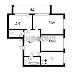 Квартира 74,4 м², 3-комнатная - изображение 1