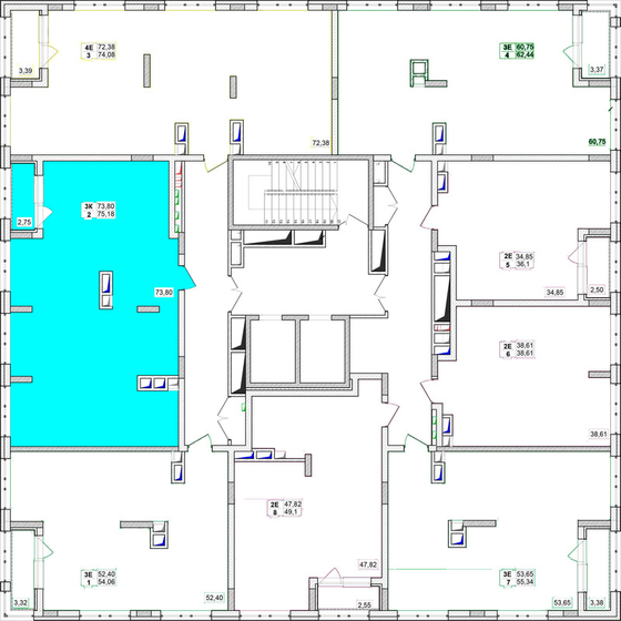 76,2 м², 3-комнатная квартира 5 550 000 ₽ - изображение 92