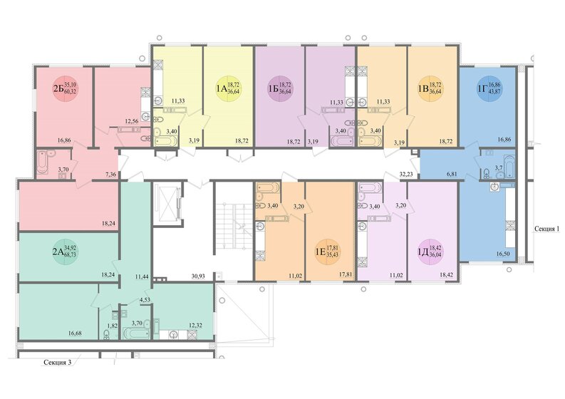 44 м², 2-комнатная квартира 4 550 000 ₽ - изображение 76