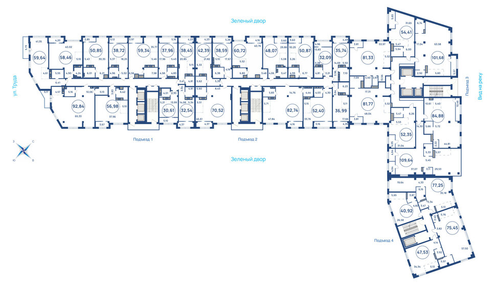 83,4 м², 2-комнатные апартаменты 17 950 000 ₽ - изображение 150