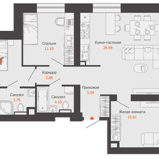 Квартира 87 м², 3-комнатная - изображение 2