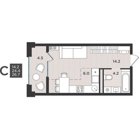 Квартира 26,7 м², студия - изображение 1