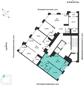 Квартира 59,2 м², 1-комнатная - изображение 2