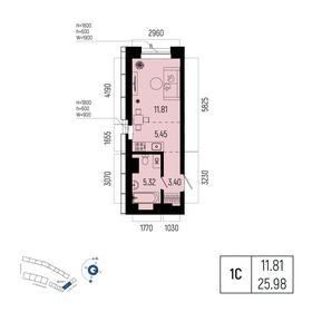 Квартира 26 м², 1-комнатная - изображение 1