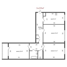 Квартира 59,5 м², 3-комнатная - изображение 5