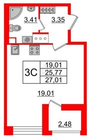 Квартира 27 м², студия - изображение 1
