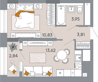 Квартира 35,1 м², 1-комнатная - изображение 1