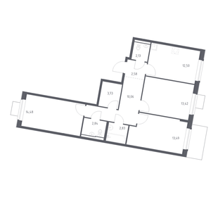 Квартира 78,1 м², 3-комнатная - изображение 1