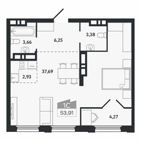 Квартира 53,9 м², студия - изображение 1