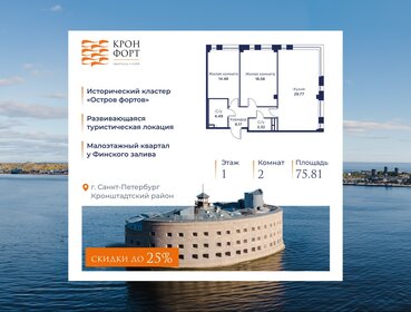 Квартира 75,8 м², 2-комнатная - изображение 1