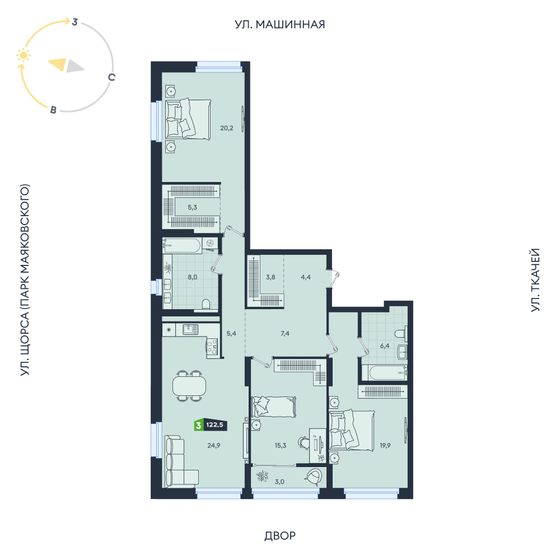 142 м², 3-комнатная квартира 18 500 000 ₽ - изображение 128