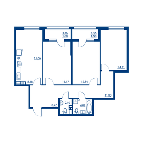 Квартира 95,2 м², 3-комнатная - изображение 1