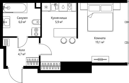 Квартира 35,7 м², студия - изображение 2