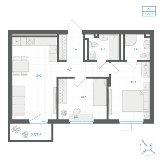 60,4 м², 3-комнатная квартира 6 000 000 ₽ - изображение 85