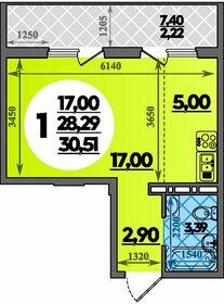 Квартира 30,5 м², студия - изображение 1