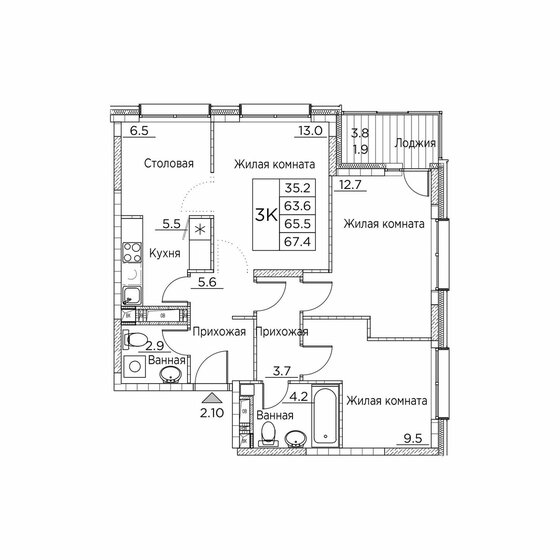 27,9 м², квартира-студия 15 000 000 ₽ - изображение 36