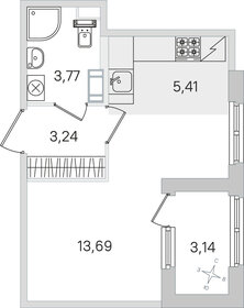 Квартира 27,7 м², студия - изображение 1