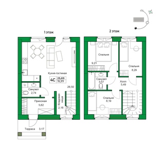 Квартира 71,8 м², 3-комнатная - изображение 1