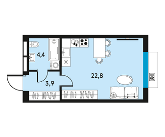 Квартира 31,1 м², 1-комнатная - изображение 1