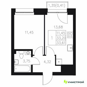 Квартира 33,6 м², 1-комнатная - изображение 1