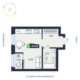 Квартира 29,5 м², студия - изображение 1