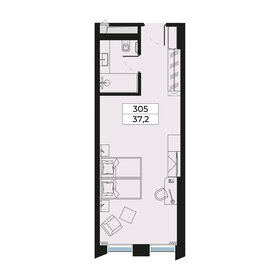 Квартира 37,2 м², студия - изображение 1