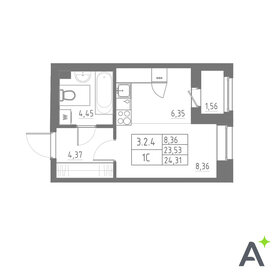 Квартира 24,6 м², студия - изображение 1
