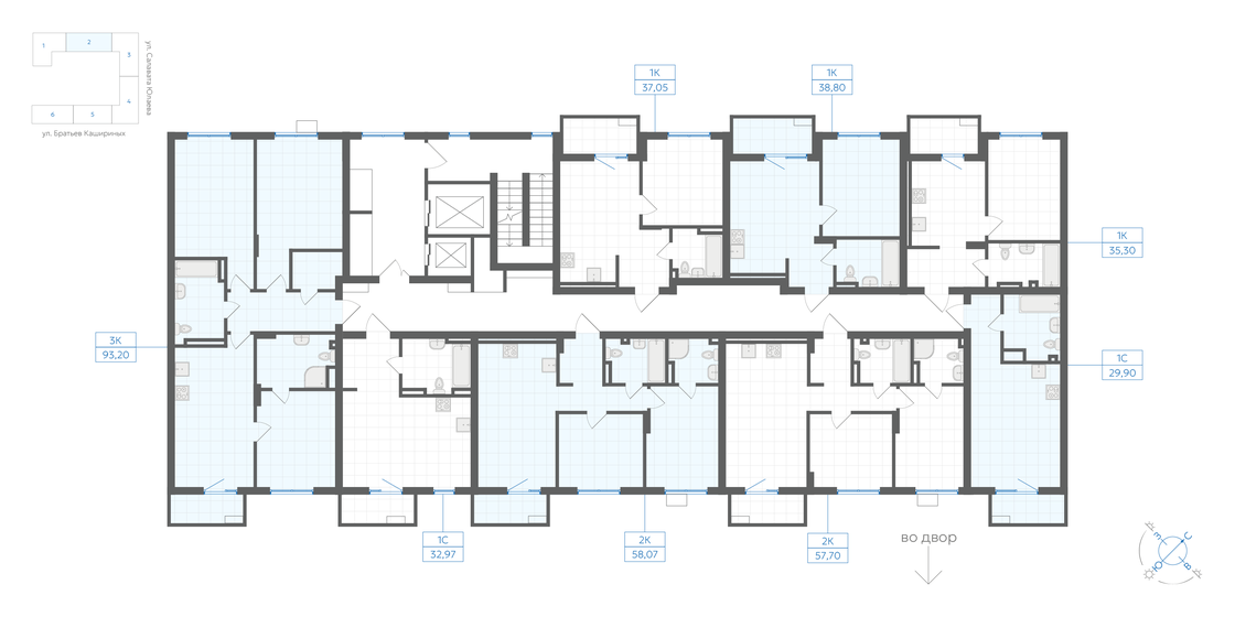 60,4 м², 3-комнатная квартира 6 000 000 ₽ - изображение 74