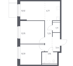 Квартира 55,6 м², 2-комнатная - изображение 1
