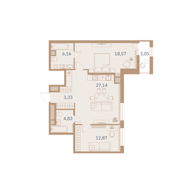 Квартира 72,5 м², 2-комнатная - изображение 1