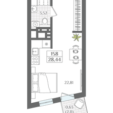 Квартира 28,4 м², 1-комнатные - изображение 2