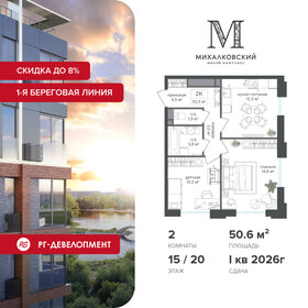 Квартира 50,6 м², 2-комнатная - изображение 1